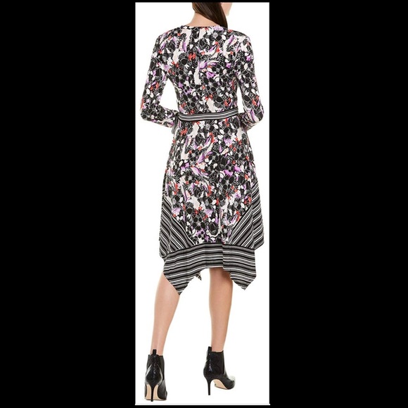 NWT!! Bcbgmaxazria Asymmetrical Floral Print Wrap Dress - Picture 2 of 5
